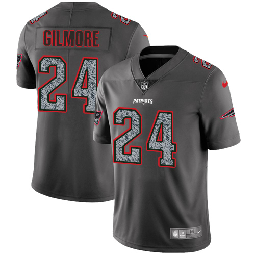 Nike Patriots #24 Stephon Gilmore Gray Static Men's Stitched NFL Vapor Untouchable Limited Jersey - Click Image to Close